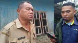 Plt Camat Kota Komba, Emanuel J.W. Lodhu, saat diwawancarai media. (Foto: Nardin Lonnista/GBRNews)