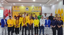 Kegiatan Musda V Partai Golkar Kabupaten Manggarai Barat dihadiri jajaran pengurus DPD I Golkar NTT, penyelenggara pemilu, serta pimpinan partai politik di Kabupaten Manggarai Barat, Sabtu (20/6/2026) siang. (Foto Rino/GBRNews.id) 