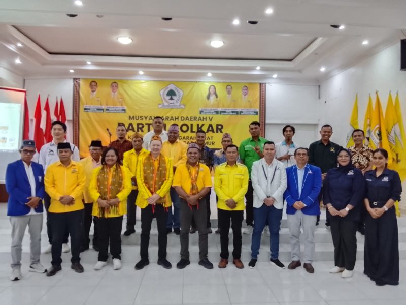 Kegiatan Musda V Partai Golkar Kabupaten Manggarai Barat dihadiri jajaran pengurus DPD I Golkar NTT, penyelenggara pemilu, serta pimpinan partai politik di Kabupaten Manggarai Barat, Sabtu (20/6/2026) siang. (Foto Rino/GBRNews.id) 