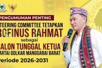 Steering Committee (SC) Musyawarah Daerah (Musda) V Partai Golkar Kabupaten Manggarai Barat periode 2026–2031 resmi menetapkan Rofinus Rahmat sebagai calon tunggal Ketua DPD II Partai Golkar Manggarai Barat. (GBRNews.id) 