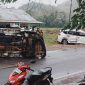 Kondisi mobil Mitsubishi Xpander berwarna putih bernomor polisi EB 1126 GB dan mobil pick up putih beratap bernomor polisi F 8213 BA usai lakalantas, 26/7/2026) sekitar pukul 16.10 Wita. Foto Rino/GBRNews.id