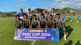 Skuad Uma Lantar FC pada Laga Pembukaan Open Turnamen PSSI Cup II Manggarai Barat, Sabtu (8/8/2026) sore. Foto Rino/GBRNews.id