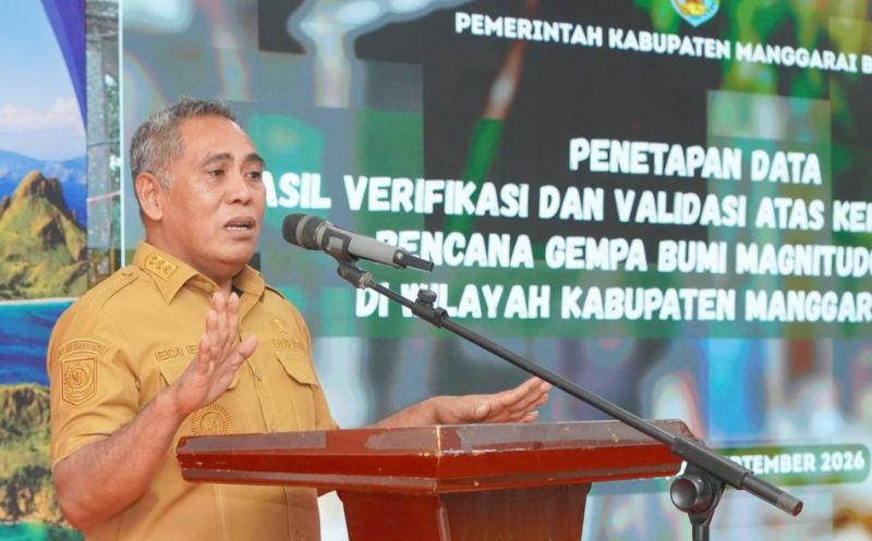 Bupati Manggarai Barat, Edistasius Endi menyatakan 6.657 rumah warga di Manggarai Barat yang memenuhi klasifikasi mengalami kerusakan akibat gempa M7,7.(Dok. Prokopm Mabar) 
